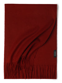 Pure Color Water Ripple Cashmere Warm Scarf Wine Red 180cm