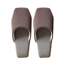 Striped Soft Bottom Bedroom Slippers Coffee Female models 36or39