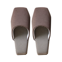 Striped Soft Bottom Bedroom Slippers Coffee Female models 36or39