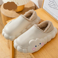 Cloud Winter Cotton Slippers For Women Beige