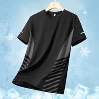 T-shirt Silk Thin for Men Black XL(60 kg-70 kg)