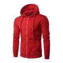 Long Sleeve Jacket Hoodie - Zipper Closure Red XXL