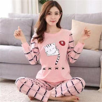 Pajamas Set Women Long tailed cat