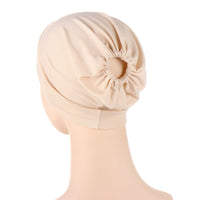 New Multicolor Back Elastic Hat Beige