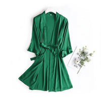 Women Wedding White Bride Robe Green L