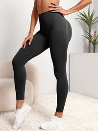 Women Seamless Hip Lifting Pants black L