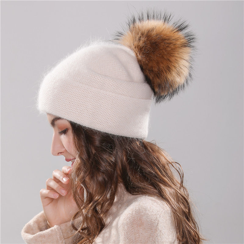 Angola Rabbit Fur Hat For Girls