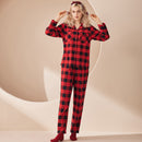 New Home Thickened Cotton Pajamas Red Black Womens