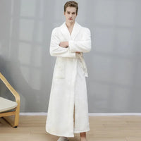 Coral Velvet Thick Couple Bathrobes White Male XL 80-100kg