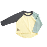 With Children In Color Raglan Long-Sleeved T-shirt With Bule