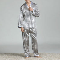 Men's Printed Silk Pajamas for Spring