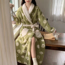 Women's Pajamas and Sleepwear Warm Robe Sets green XL(60-70kg)