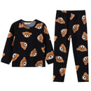 2-piece children's cute bear long-sleeved set black 100