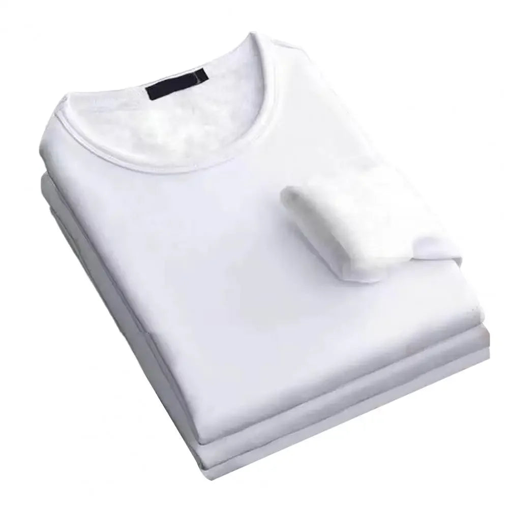 Men's Long-sleeved T-shirt White 4XL 80-90KG