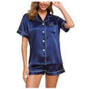 Pyjamas ladies Pajamas Sleeping Clothes Nightwear Women Navy blue