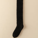 Thick Winter Fleece-lined Long Room Socks Over The Knee Black Free Size No Lint