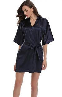 Plain Satin Robes navy S