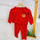 Home Service Suit Chinese Red Autumn Clothing Suit 2Red