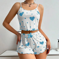 Sleepwear 2 PCS Short Tank Tops And Shorts blue XL