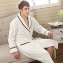 Flannel pyjamas bathrobe White Male