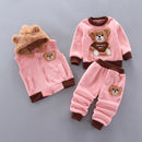 Children's Pyjamas Three Piece Set Little Bear Set Pink