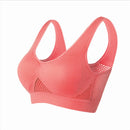 Seamless Mesh Women Sports Bras Rose red S