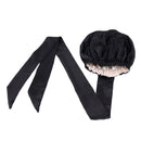 Double satin turban hat Pure Black