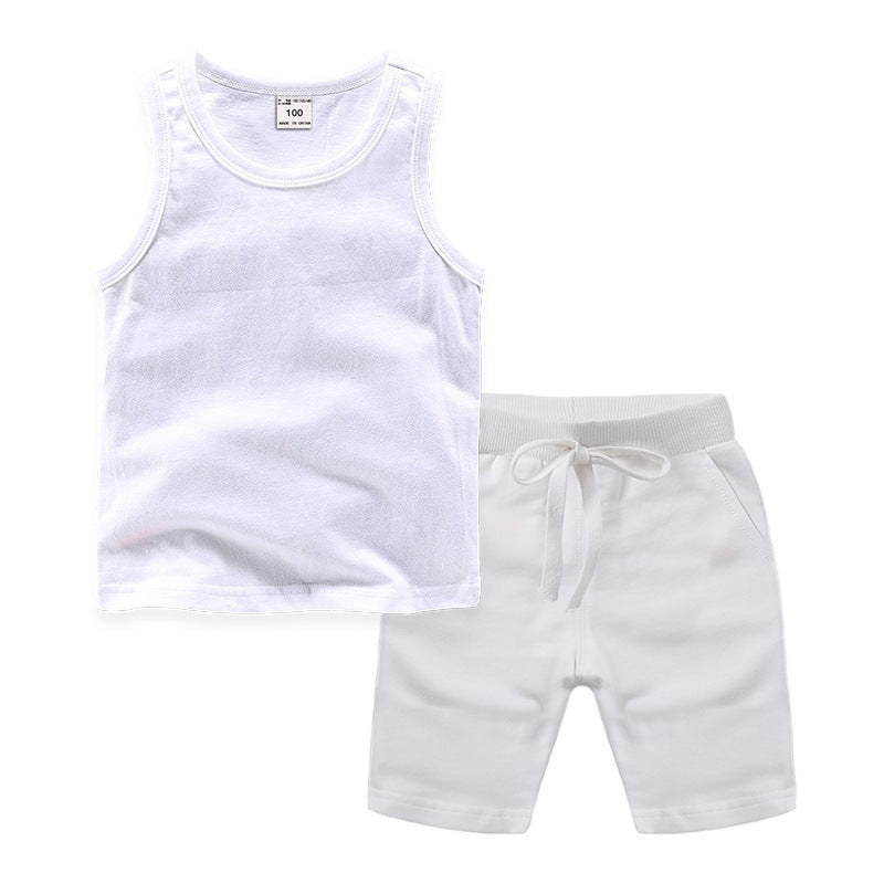 Children's Lounge Vest and Short White