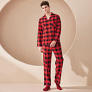 New Home Thickened Cotton Pajamas Red Black Mens