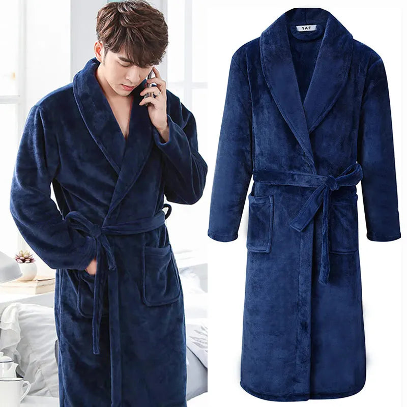 Flannel Robe Kimono Bathrobe Gown