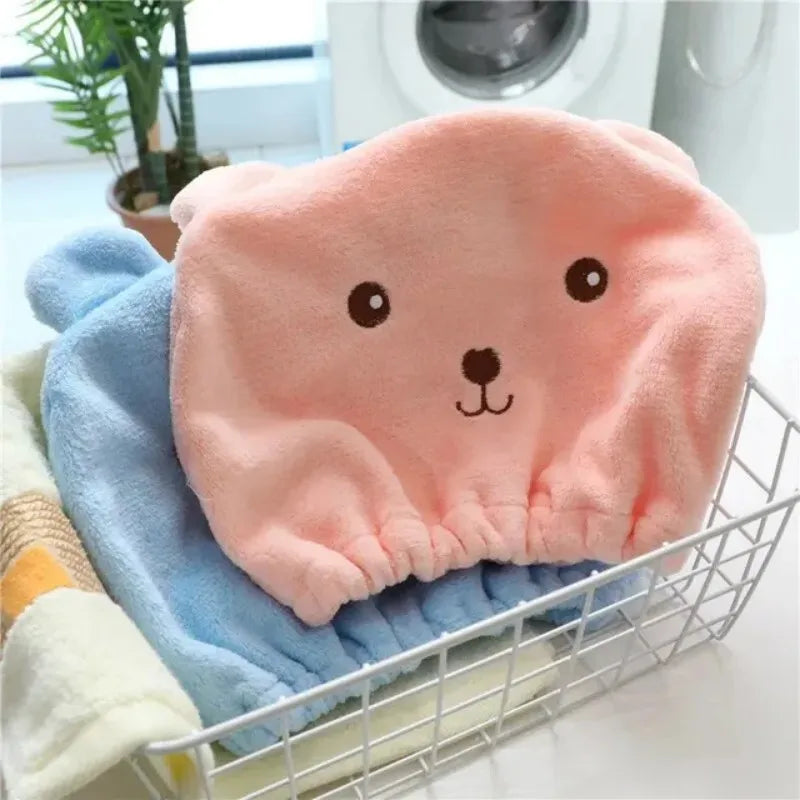 Super Absorbent Hair Drying Bath Towel Cap