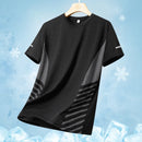 T-shirt Silk Thin for Men Black XXL(70 kg-77 kg)