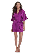 Plain Satin Robes purple L