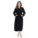 lapel bathrobe women robe black L