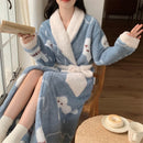 Women's Pajamas and Sleepwear Warm Robe Sets Blue XXL(70-80kg)