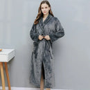 Coral Velvet Thick Couple Bathrobes Gray Female XL 80-100kg