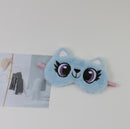 New Owl Eye Mask Gradient Colorful Plush Eye Mask Sky Blue