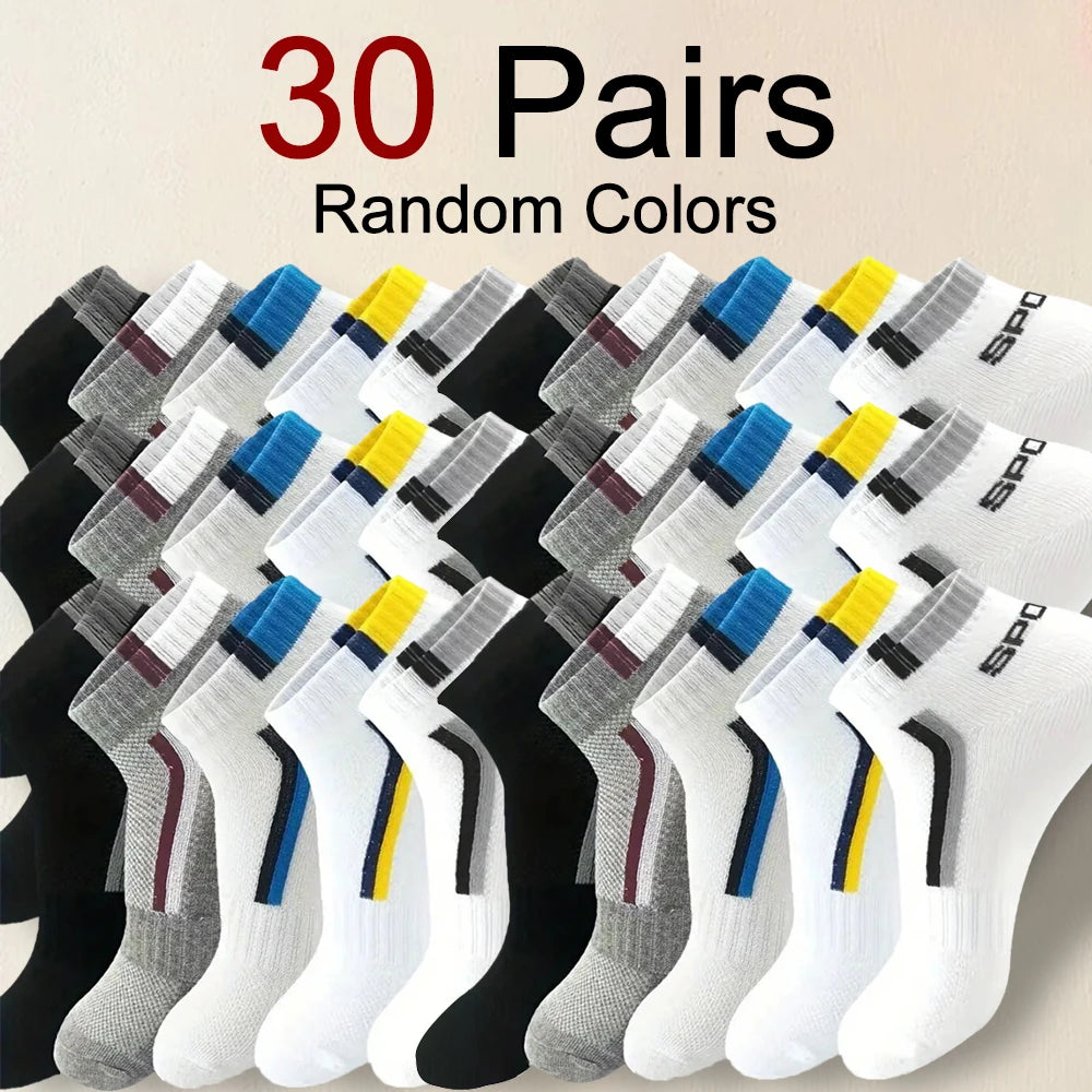 5/10/20/30 Pairs Short Socks 30 Pairs Mix One Size