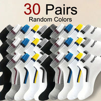 5/10/20/30 Pairs Short Socks 30 Pairs Mix One Size