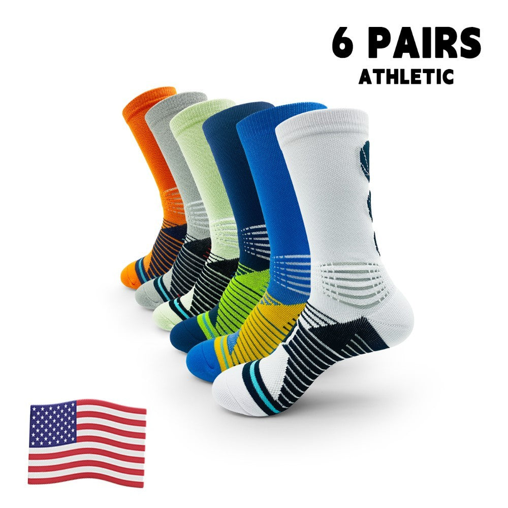 6 Pairs Of Breathable Calf Socks