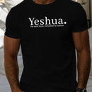 Summer Casual Short Sleeved T-shirt With YESHUA Print For Men Black