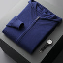 Thickened Casual 100% Cashmere Set Dark Blue Top