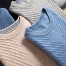 97% Cashmere Men's Round Neck Padded Sweater