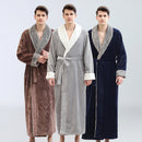 Plus Size Long Bathrobe Coral Fleece Full Length Pajamas