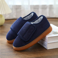 Large Opening Warm Cotton Slippers Bag Heel For Blue