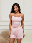 2 Pieces Loungewear Suits Pink L