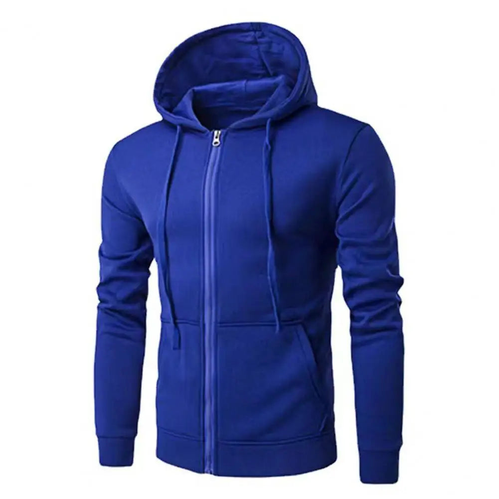 Long Sleeve Jacket Hoodie - Zipper Closure blue XXXL