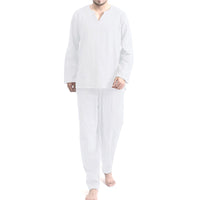 Casual Pajamas Two-piece Thin Breathable And Loose White