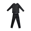 Children Soft Velvet Set Stretchy Robe black set 6T