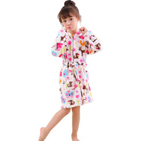 Children Hooded Flannel Bathrobe EF50J0 Size 100 (3-4 Years)